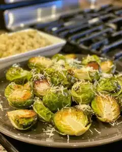 Garlic Parmesan Roasted Brussels Sprouts - Crispy, Cheesy, and Easy to Make