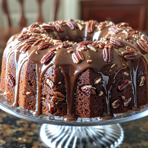 Gooey Chocolate Pecan Cake