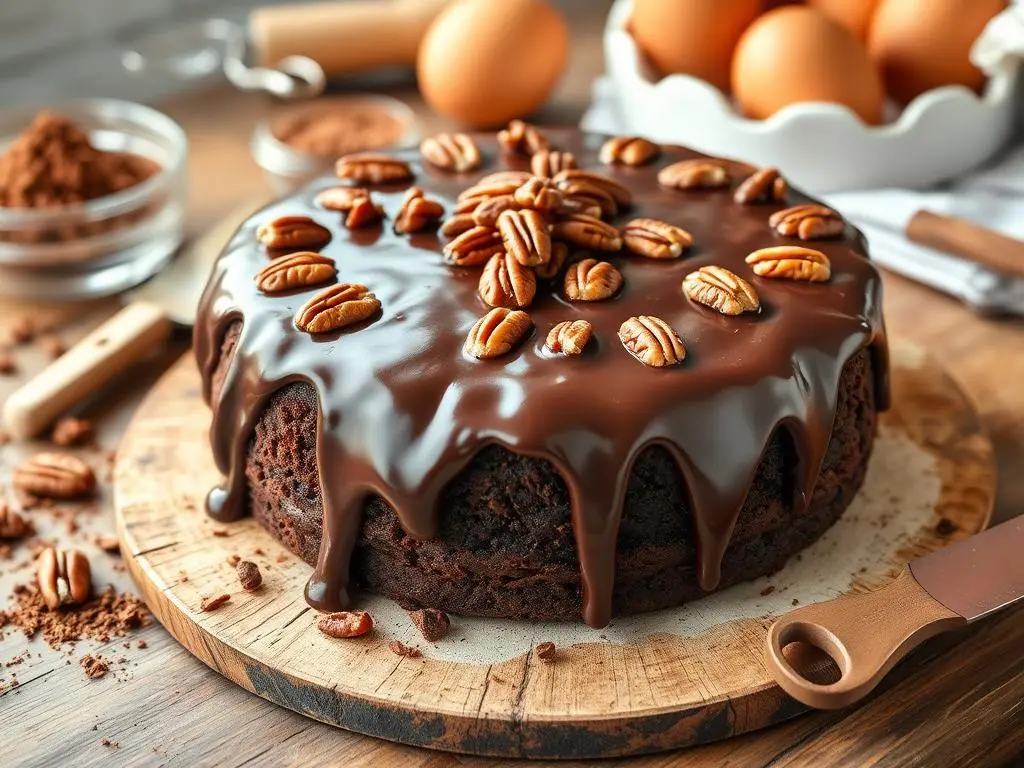 Gooey Chocolate Pecan Cake - Irresistibly Delicious