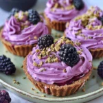 Blackberry Pistachio Cream Tarts