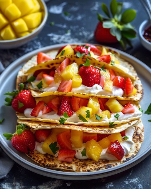 Fruit Tacos Recipe 🍓🍍🍇