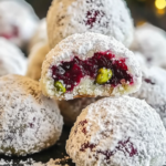 Cranberry Pistachio Snowball Cookies