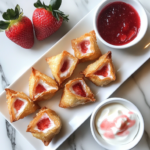 Deep-Fried Strawberry Cheesecake Stuffed Wonton Bite