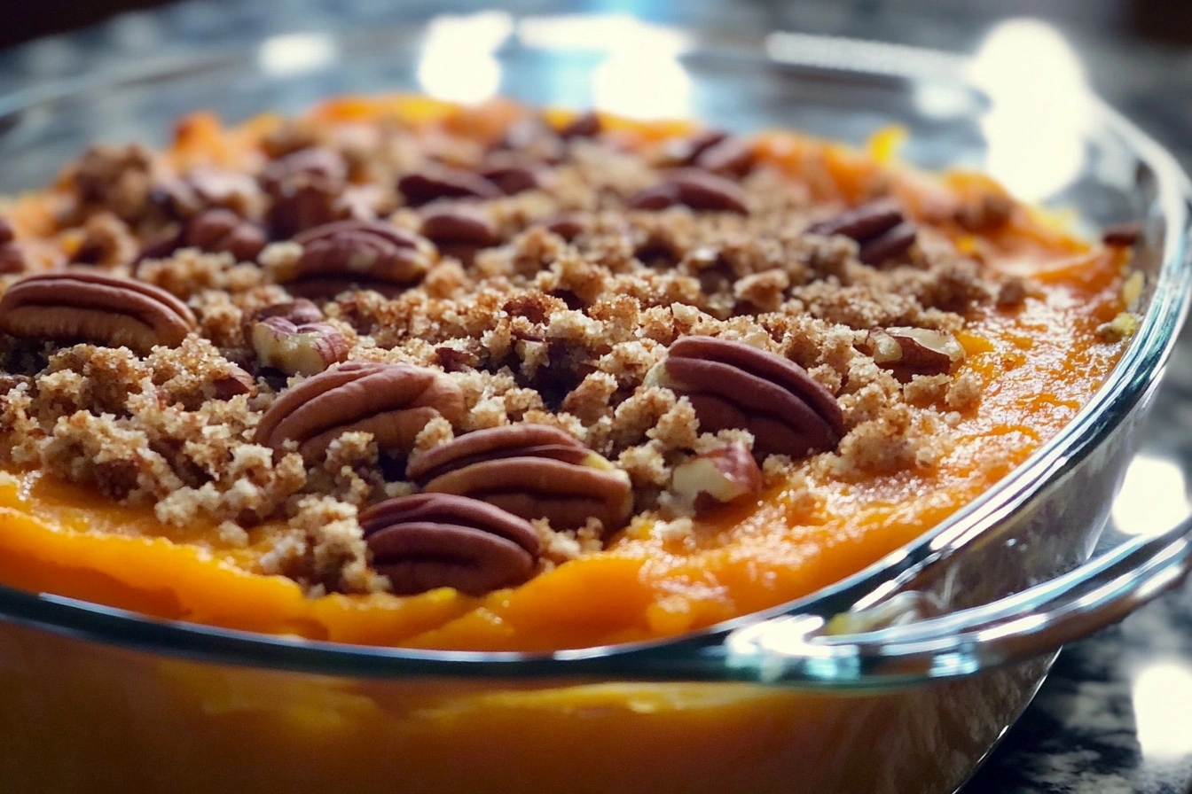 Southern Sweet Potato Casserole, Sweet Potato Casserole Recipe, Holiday Side Dish, Thanksgiving Recipes, Christmas Side Dishes, Pecan Streusel Topping, Marshmallow Topping, Comfort Food, Easy Casserole Recipe, Classic Southern Recipes, Sweet Potato Recipes, Family Favorite Recipes, Holiday Comfort Food, Traditional Casserole, Fall Recipes.