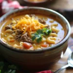 One-Pot Macaroni Cheeseburger Soup