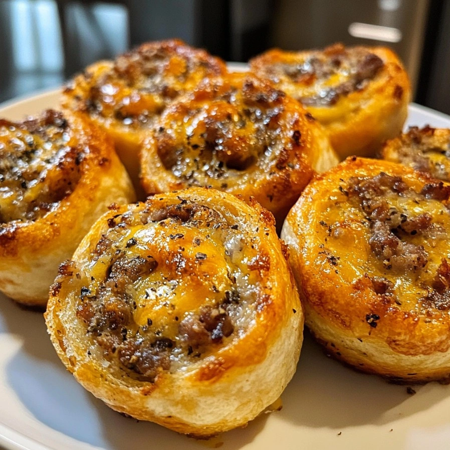 Cheesy Breakfast Sausage Pinwheels