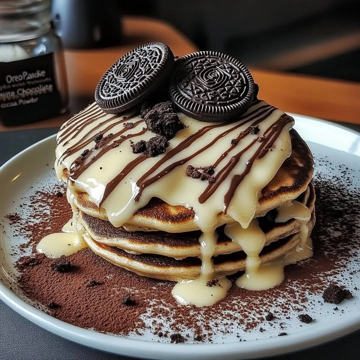 Treat yourself to a delightful breakfast with these Oreo Pancake Stacks! This recipe combines the rich flavors of chocolate and the beloved Oreo cookies. Each bite is fluffy, creamy, and downright indulgent. Serve them up with a drizzle of white chocolate and you have a breakfast or dessert that will impress anyone.