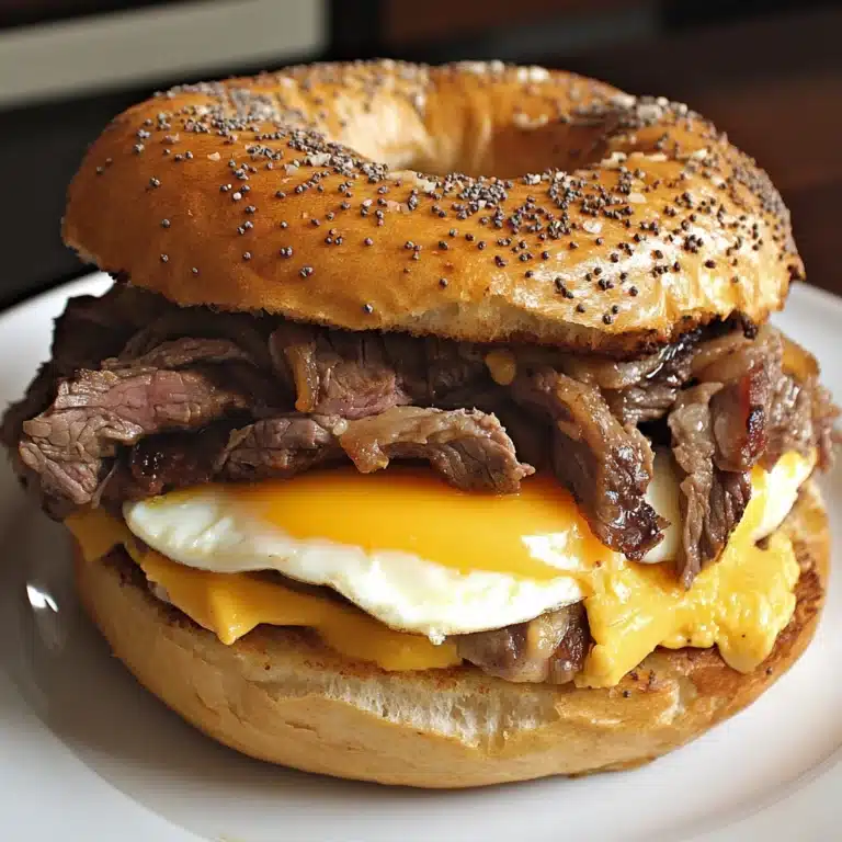 Steak Egg Cheese Bagel Bliss is an enticing breakfast sandwich that combines the flavors of savory and comforting. Imagine you wake up to a light bagel stuffed by tender beef, eggs scrambled melty cheese and delicious sauce. This recipe is not just delicious, but it is also very easy to make, which makes it the perfect way to start every day!
