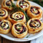 Sweet, tangy, and savory, these Cranberry Feta Pinwheels are the perfect festive appetizer, combining cranberries, creamy feta, and fresh herbs in every bite!