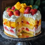 Strawberry Mango Split Cake - A Refreshing and Fruity Dessert