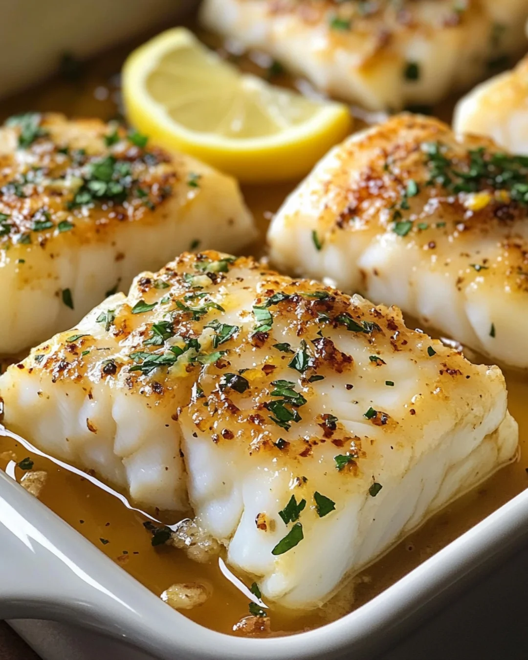 Garlic Butter Baked Cod Fillets