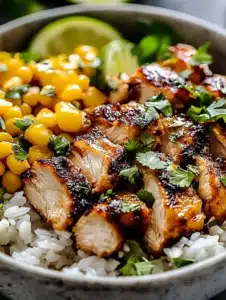 Street Corn Chicken Rice Bowl