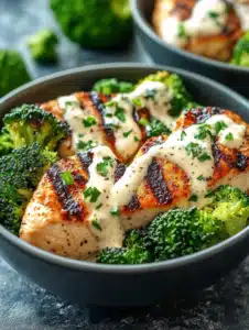 Grilled Chicken & Broccoli Bowls with Creamy Garlic Sauce 8 Grilled Chicken & Broccoli Bowls with Creamy Garlic Sauce