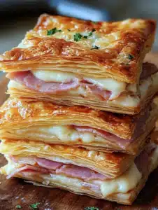 Crispy Ham & Cheese Pastry 6 Crispy Ham & Cheese Pastry Stacks