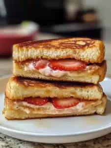 Strawberry Cream Cheese French Toast Sandwiches