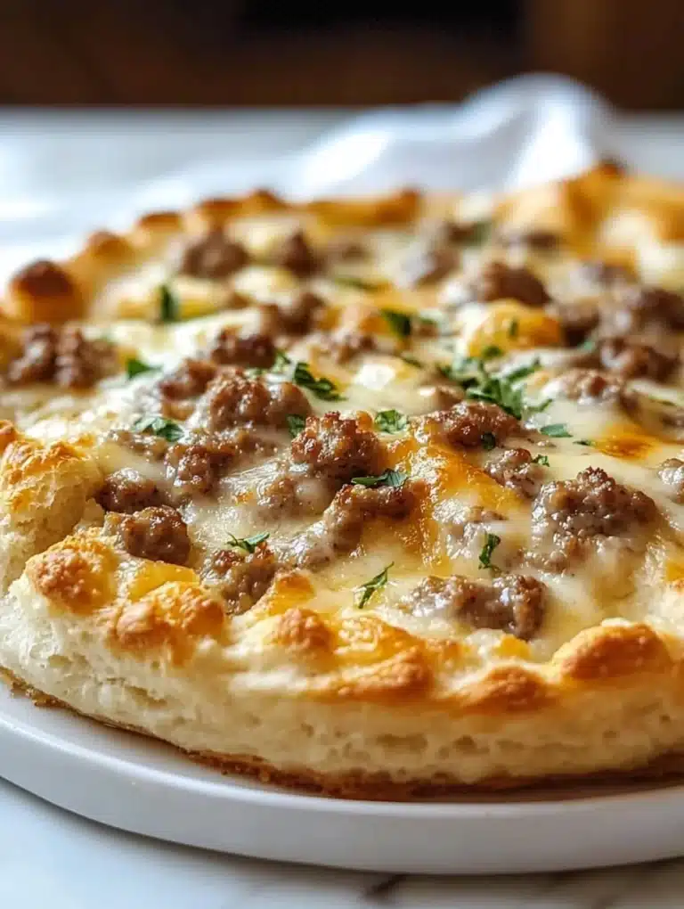 Biscuits and Sausage Gravy Breakfast Pizza