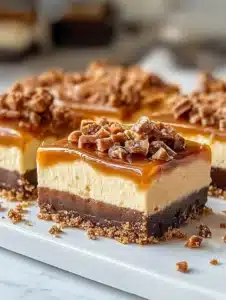 Butterfinger Caramel Cheesecake Bars