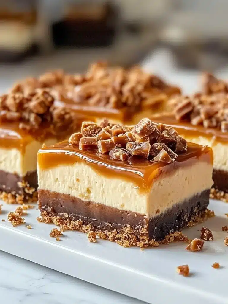 Butterfinger Caramel Cheesecake Bars