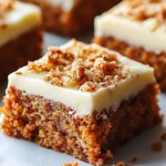 Delicious homemade carrot cake bars topped with cream cheese frosting