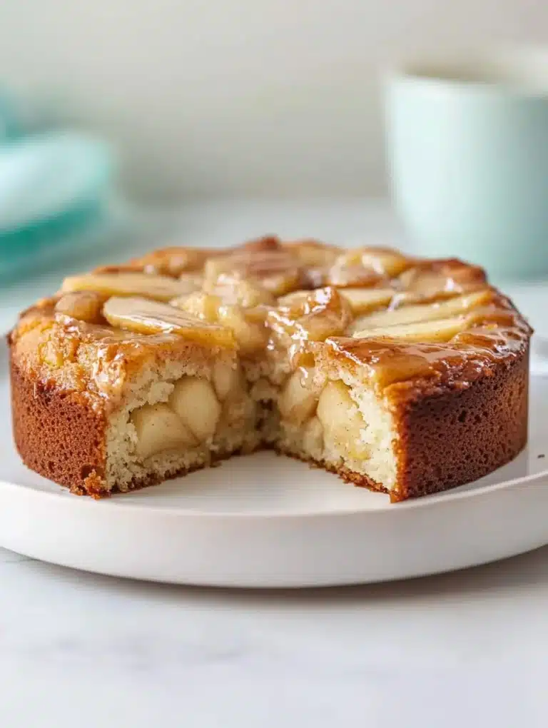 Delicious Cinnamon Apple Cake topped with a sprinkle of cinnamon and fresh apples.