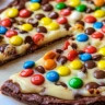 Easy White Chocolate Brownie Pizza with M&M's