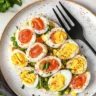 Delicious and creative egg recipe dish on a plate