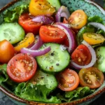 Colorful garden salad with fresh vegetables in a bowl