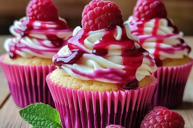 Heavenly Raspberry Cheesecake Cupcakes: