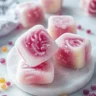 Homemade iced candy in various flavors on a wooden table.
