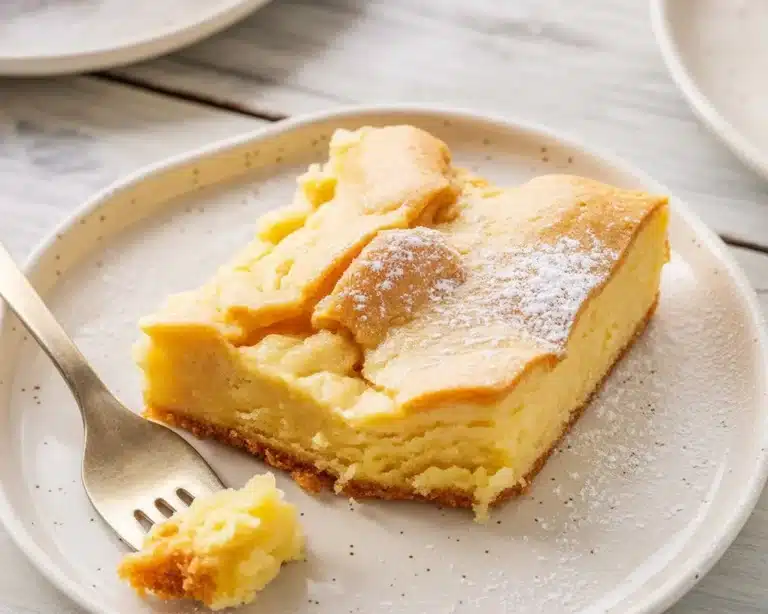 Delicious gooey butter cake with a rich cream cheese layer and buttery crust.