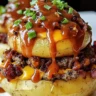 Loaded BBQ Bacon Cheeseburger Potato Volcanos