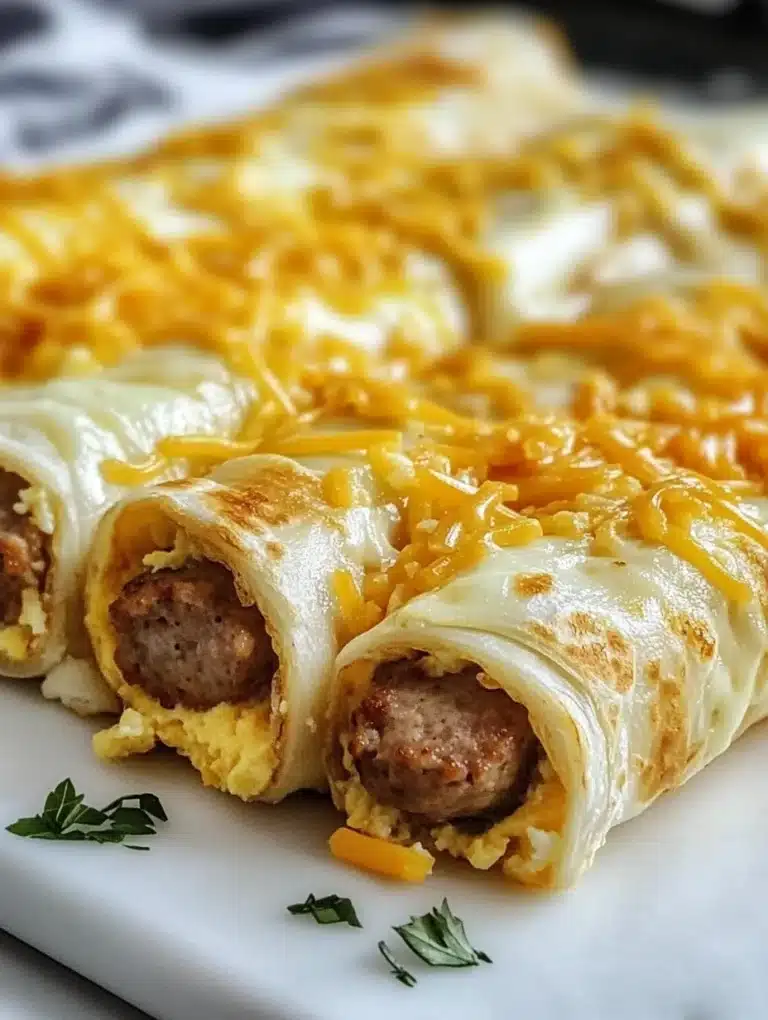 Sausage Egg and Cheese Breakfast Roll Ups