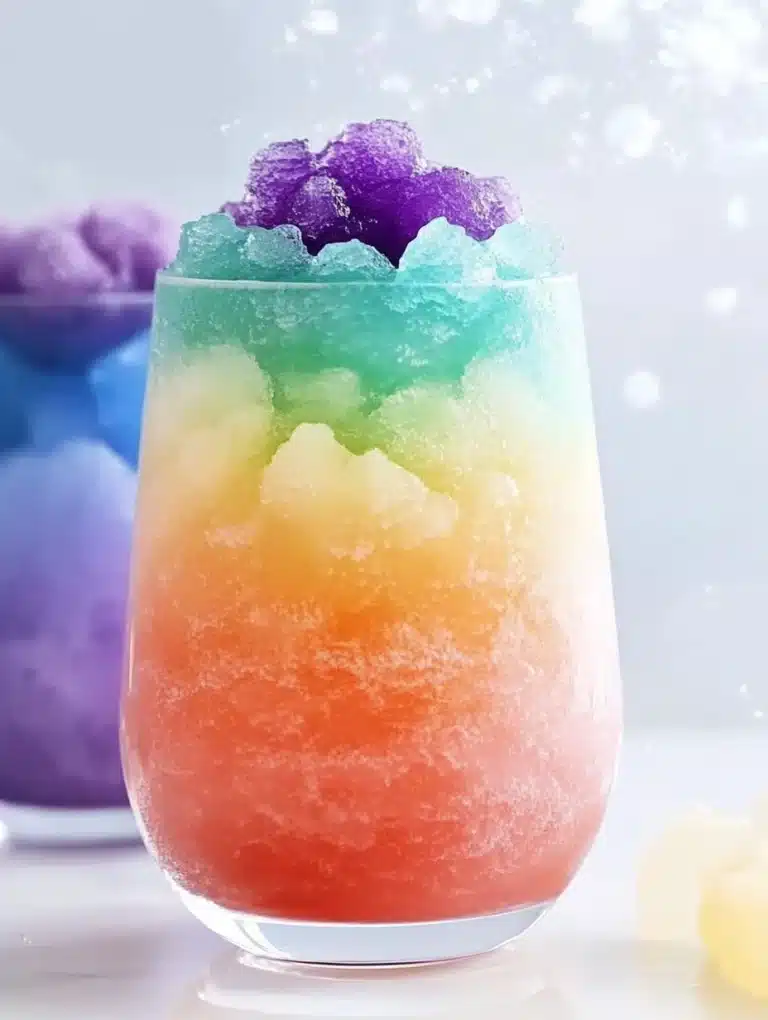 Refreshing slushy drink recipe with vibrant colors and ingredients on a summer day.
