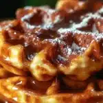 Apple fritter waffle donuts freshly baked and sprinkled with cinnamon sugar