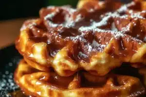 Apple fritter waffle donuts freshly baked and sprinkled with cinnamon sugar