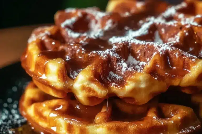 Apple fritter waffle donuts freshly baked and sprinkled with cinnamon sugar