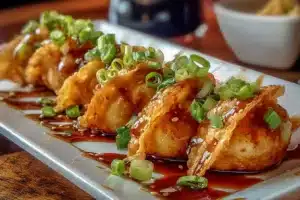 Applebee’s Chicken Wonton Tacos featuring crispy wontons and savory chicken filling