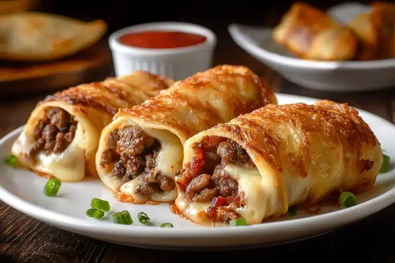 Delicious Beef and Bacon Roll-Ups on a serving platter