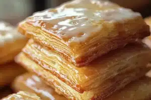 Freshly made buttermilk beignets dusted with powdered sugar on a plate.