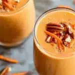 Carrot cake smoothie with fresh ingredients in a glass