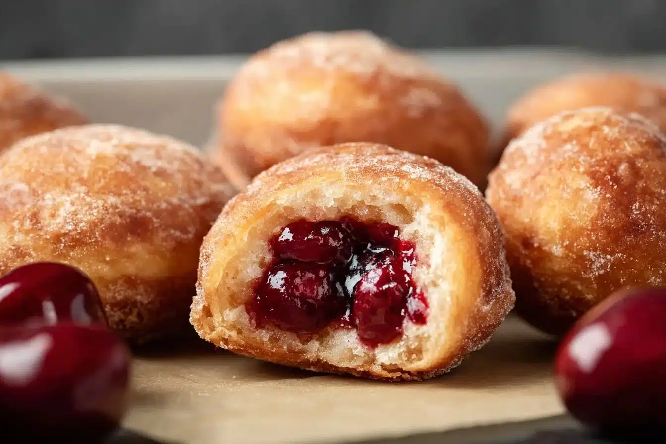 Delicious cherry pie bites served on a plate