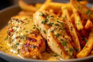 Juicy Chicken Fillet in Spicy Creamy Garlic-Parmesan Sauce