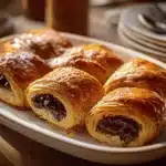 Delicious homemade Chocolate Puff Pastry with rich chocolate filling