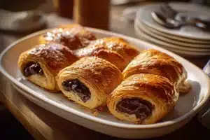 Delicious homemade Chocolate Puff Pastry with rich chocolate filling