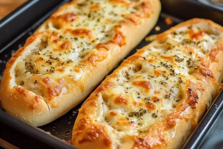 Homemade Copycat Subway Italian Herb Cheese Bread loaf fresh out of the oven