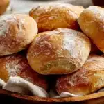 Freshly baked homemade bread on a wooden cutting board