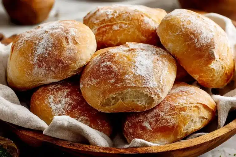 Freshly baked homemade bread on a wooden cutting board