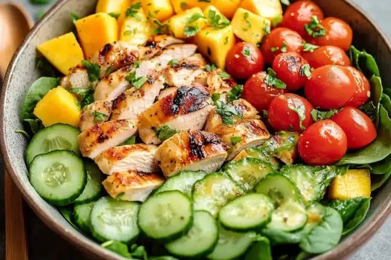 Delicious and vibrant Mango Chicken Salad with fresh ingredients