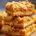 Mango Oatmeal Crumble Bars with a golden crust and fresh mango topping