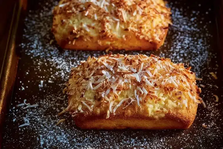 Delicious Pina Colada Quick Bread with coconut and pineapple flavors.